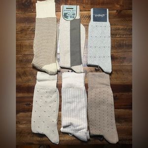 LOT 6 Mens Dress Socks Tan Khaki Size 10-13